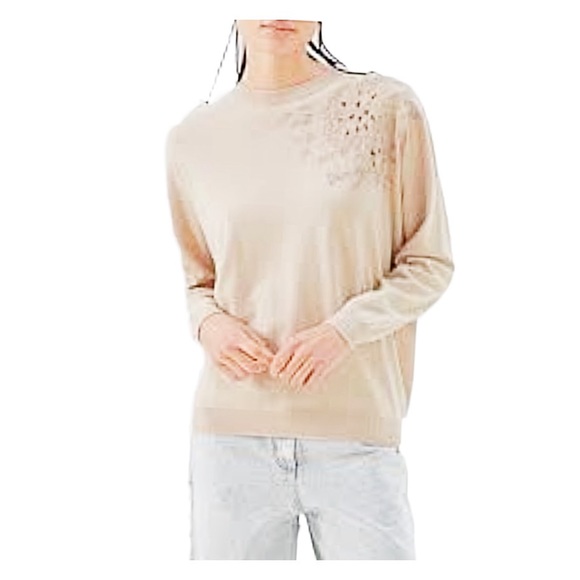 Covington Sweater Ivory Vintage Shoulder Sequins Design Pullover Sweater Size L - Picture 14 of 15